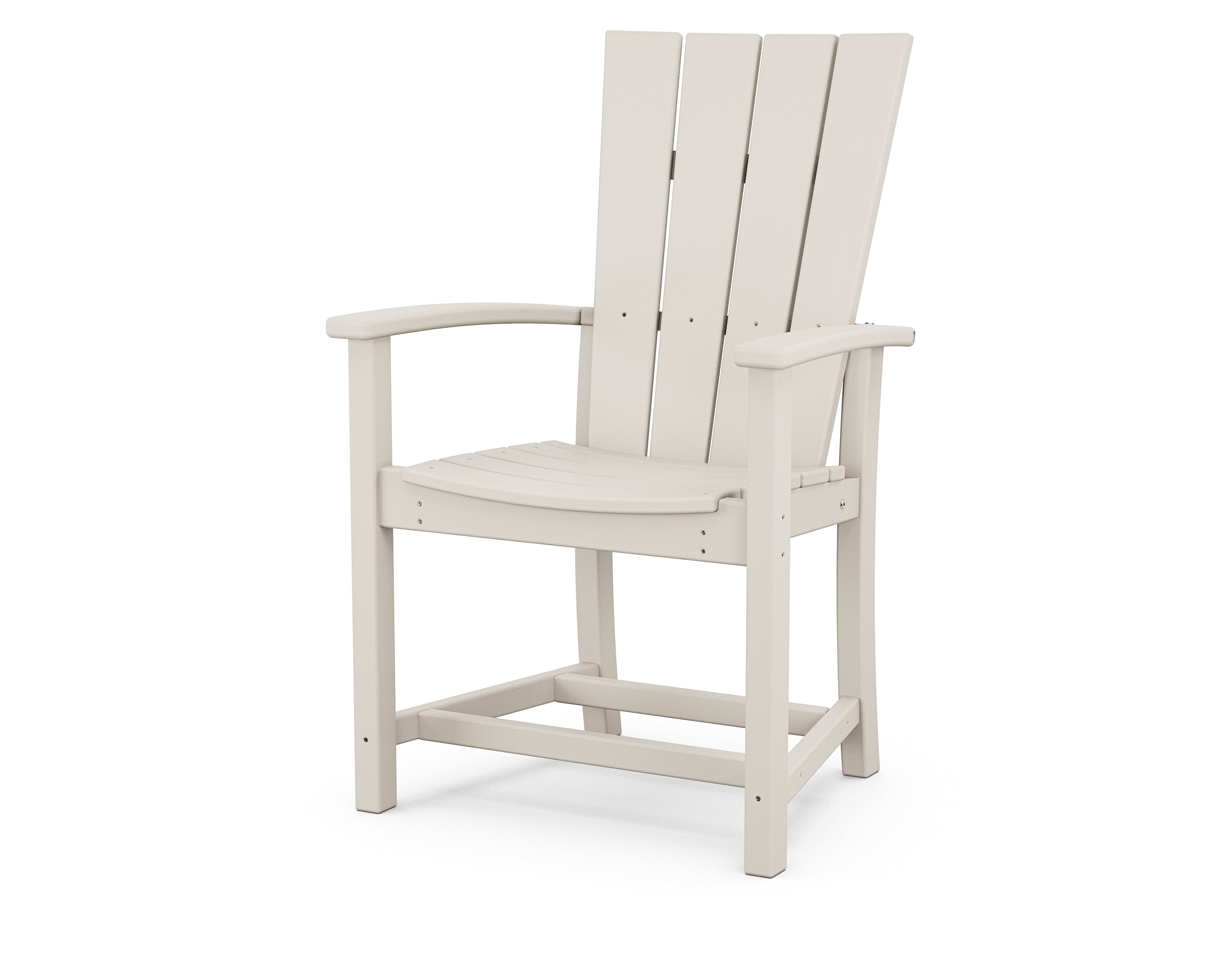 POLYWOOD Quattro Adirondack Dining Chair - Outdoor Patio Furniture, All-Weather Resin, Comfortable Seating for Garden, Poolside & Backyard (Set of 2, White)