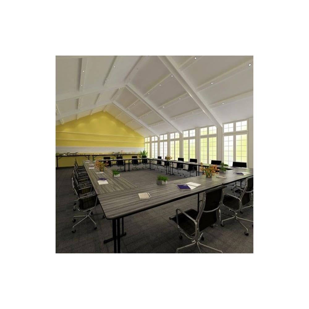 Correll ST1872PX-07 18x72 Inch Black Granite High Pressure Laminate Folding Conference Table with Off-Set Leg Design for Maximum Legroom - Made in USA - Perfect for Seminars, Meetings & Office Conferences