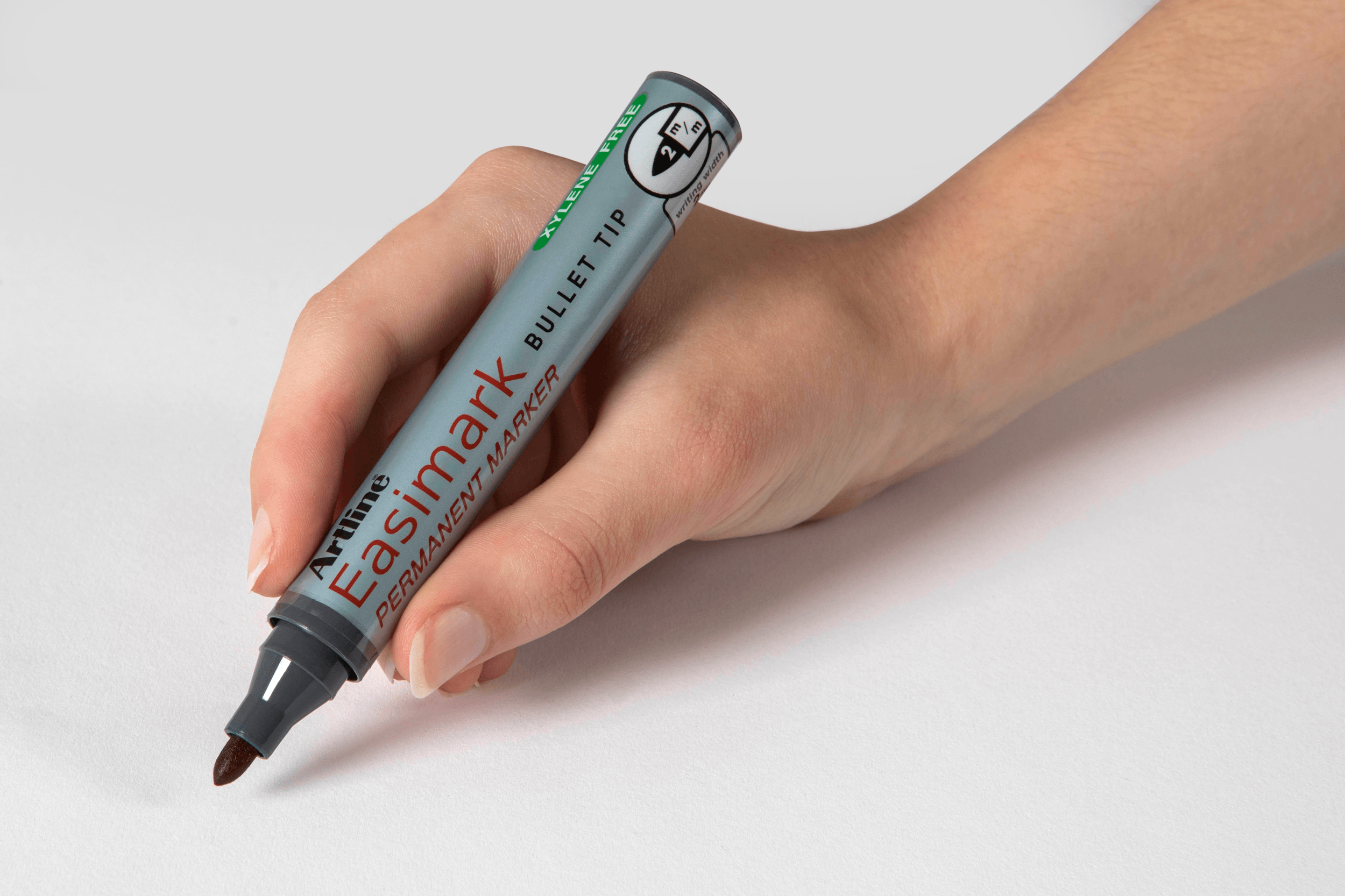 Artline 107 Easimark Permanent Marker - 2mm Bullet Tip, Red Ink, Pack of 12 - Ideal for Office, School, Labeling & Craft Projects