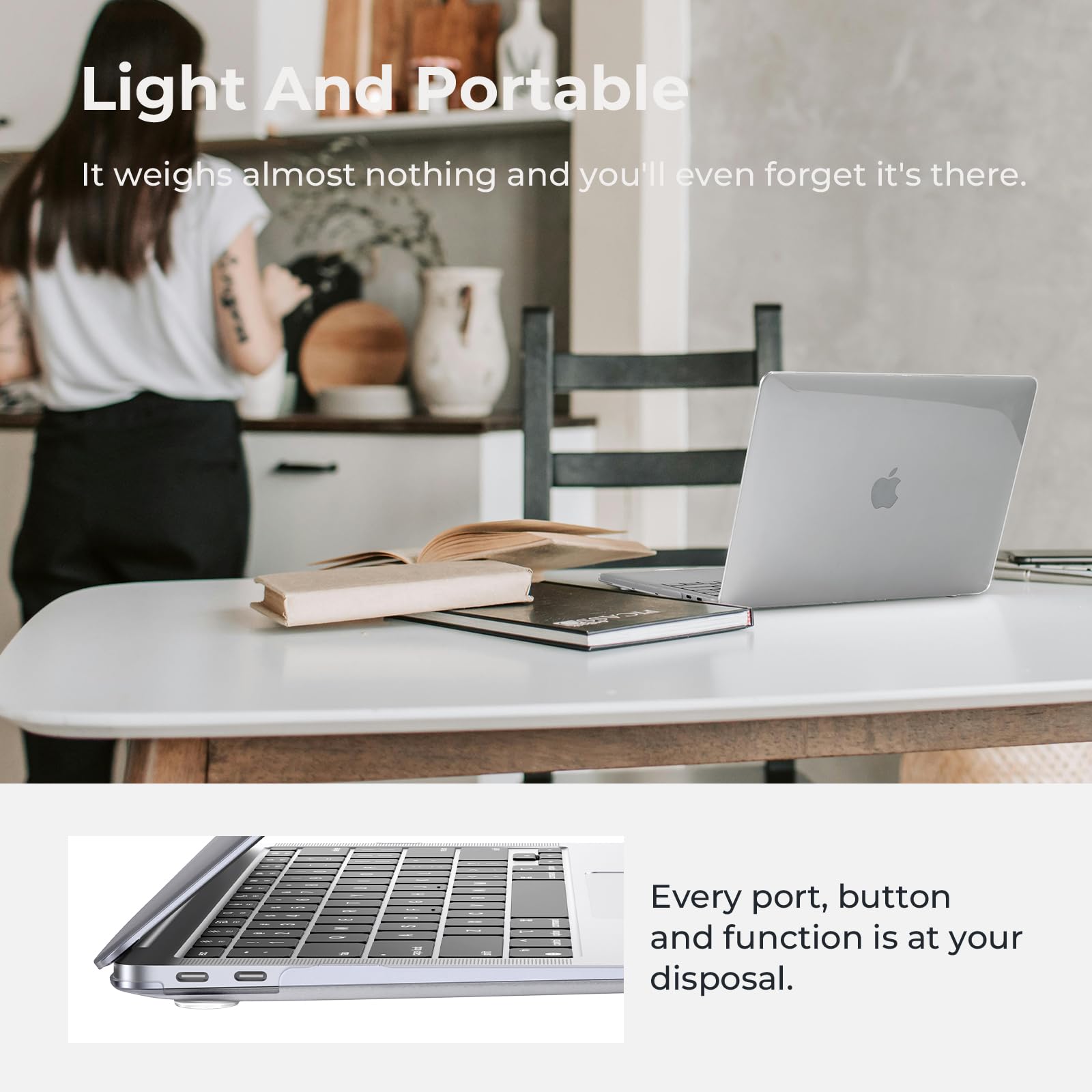 EooCoo Durable Hard Case for MacBook Air 13 inch (M1 Chip 2021-2018 & Retina Display Models) - Includes Clear Plastic Protective Cover, Transparent Keyboard Protector & Anti-Glare Screen Protector | Perfect for Travel, Office & School Use