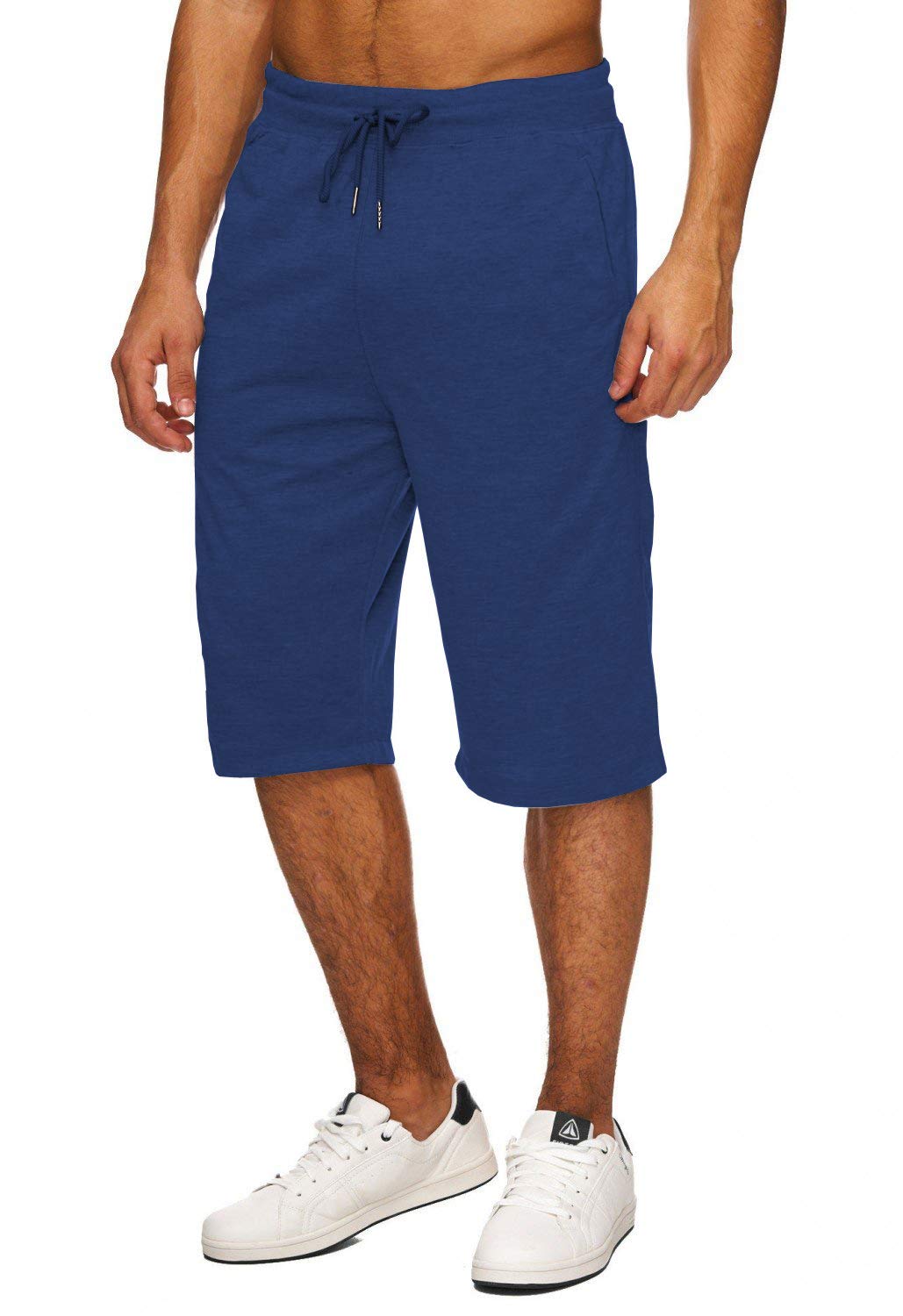Men's Elastic Waist Drawstring Workout Jogger Shorts with Pockets - Gym, Running & Casual Summer 3/4 Sweatpants - Perfect for Training, Lounge & Outdoor Activities