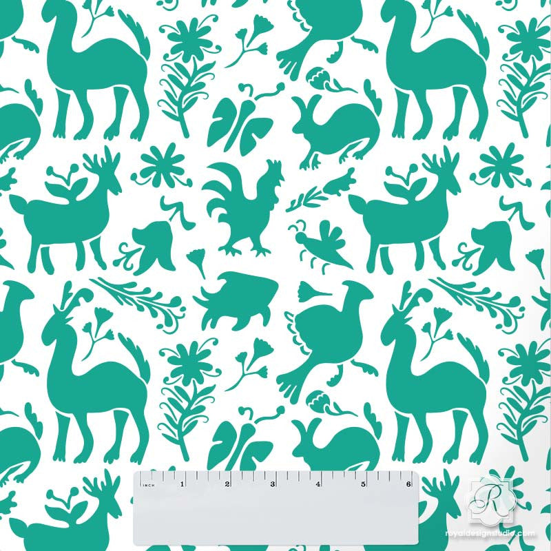 Authentic Otomi Folk Art Stencil - Handmade Mexican Embroidery Design for DIY Crafts, Home Decor & Wall Art Projects