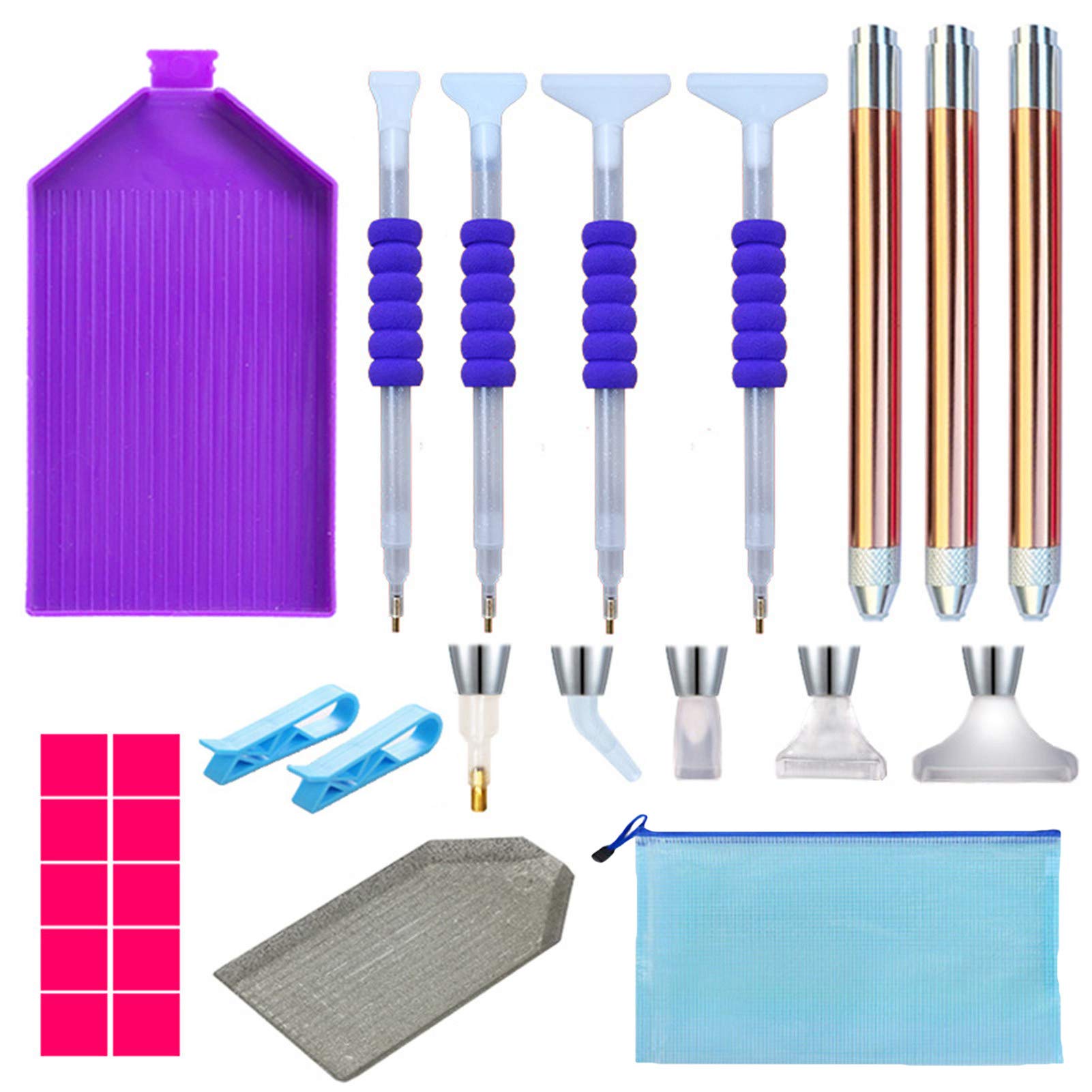 Premium Diamond Painting Tools Kit - 31pcs DIY Art Supplies with Luminous Drills, Elbow Pen & Storage Tray for Adults & Kids - Perfect for Home Decor, Gift Making & Stress Relief Crafts