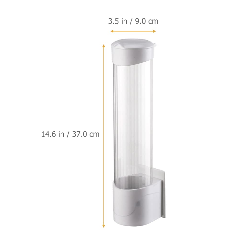 Plastic Paper Cup Holder & Dispenser for Water Cooler - Stackable Cup Organizer Rack with Hanging Storage Container for Office, Kitchen, or Break Room Use