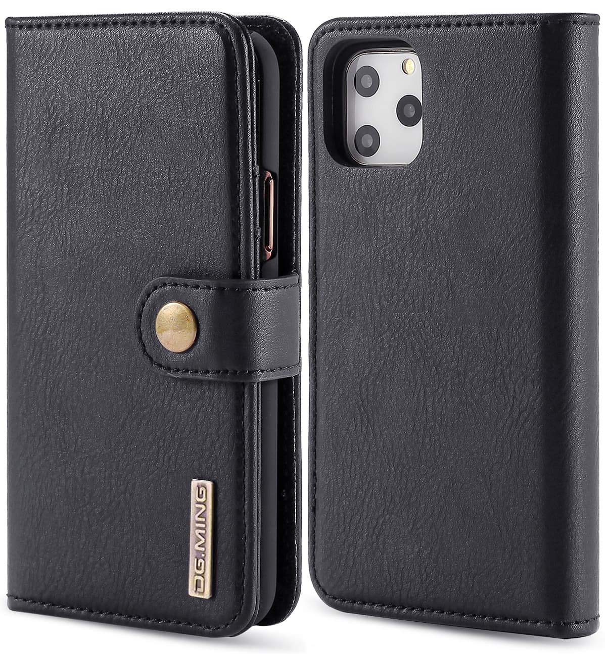 Premium Leather Wallet Case for iPhone 11/11 Pro/11 Pro Max - Magnetic Flip Cover with Card Slots & Removable Design | Perfect for Business, Travel & Everyday Use