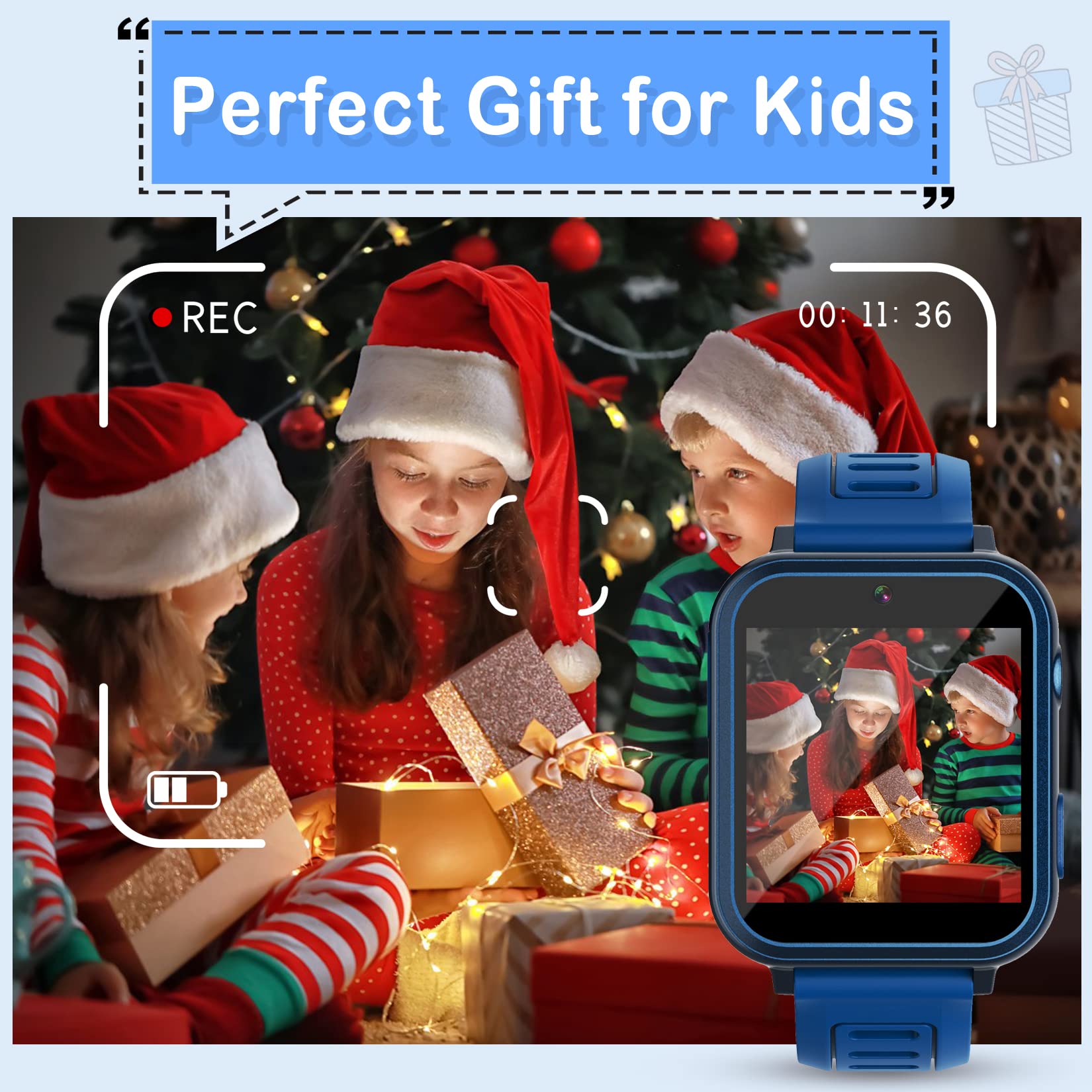 Phyulls Kids Smart Watch with Camera, Music Player, Pedometer & Learning Cards - Waterproof Digital Watch for Boys & Girls Ages 3-12 - Perfect for School, Playtime & Outdoor Activities