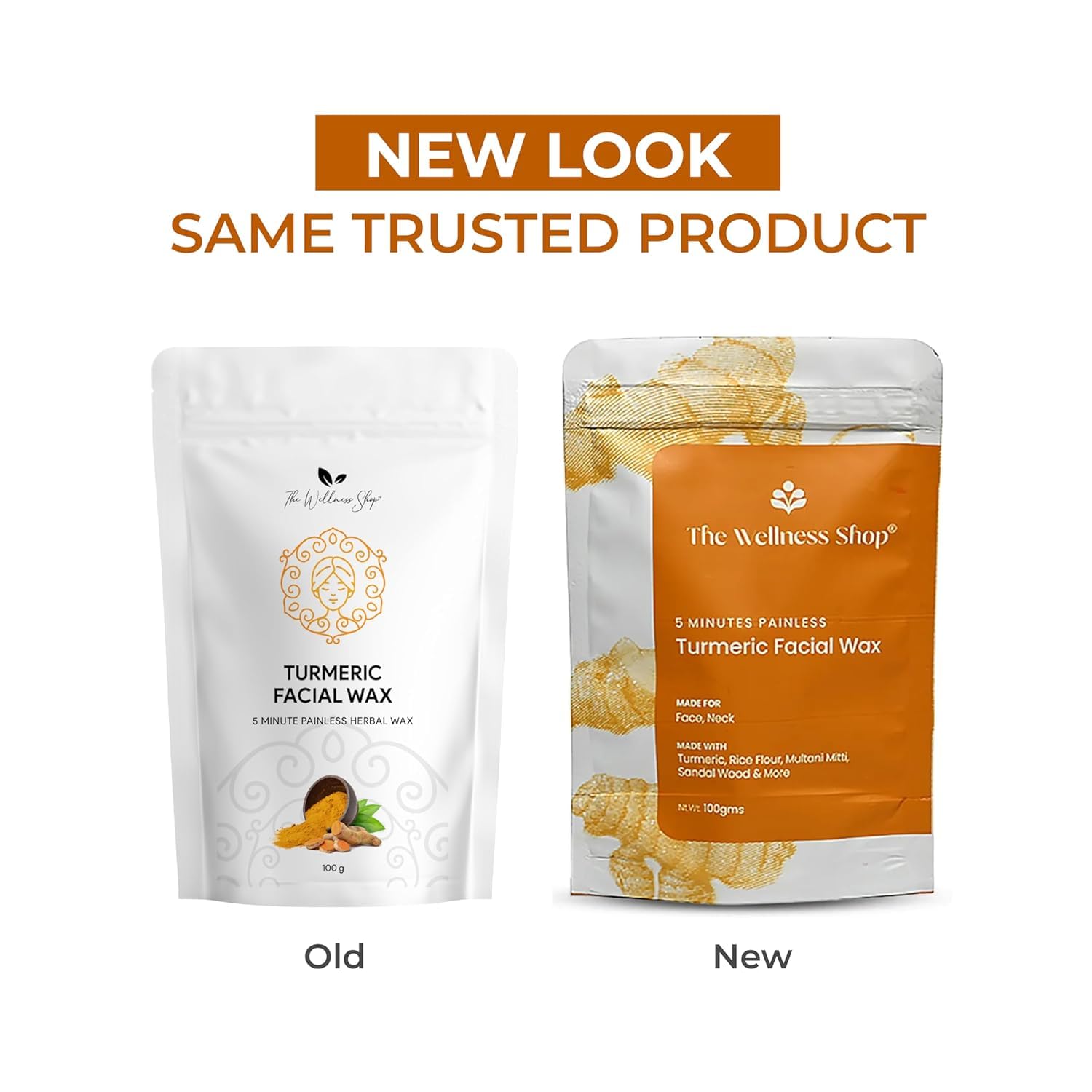 Turmeric Wax Powder for Hair Removal - Painless Facial & Leg Waxing Kit, 100g | Easy At-Home Use for Smooth Skin | Perfect for DIY Spa Days & Quick Hair Removal