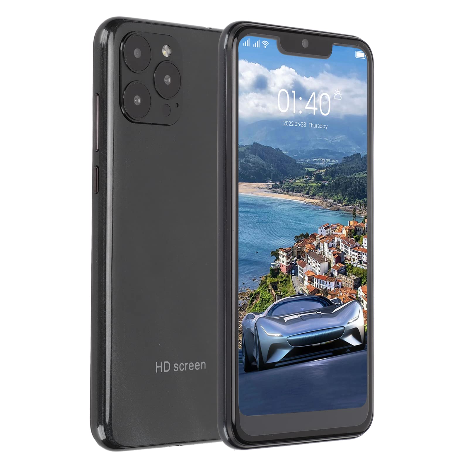 Bewinner IP13 Pro Max Unlocked Smartphone - 6.1 Inch Android Phone with 3GB RAM 32GB Storage, Dual SIM, Face Recognition & 10-Core CPU (Black) - Perfect for Business Travelers & International Students
