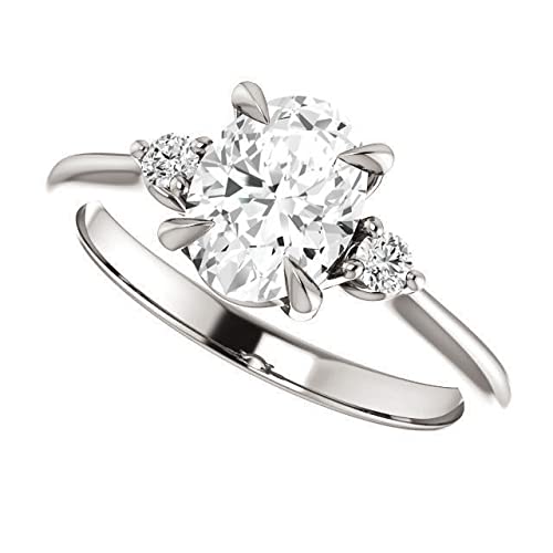 2 CT Oval Cut Three Stone Bridal Ring Set - VVS1 Colorless Moissanite in 925 Sterling Silver - Elegant Engagement & Wedding Ring Set - Perfect Gift for Anniversaries, Proposals & Special Occasions