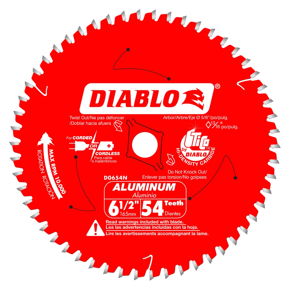 6-1/2 Inch x 54 Tooth Medium Aluminum Cutting Saw Blade - 8 Pack - Perfect for Metalworking, DIY Projects & Professional Construction Use