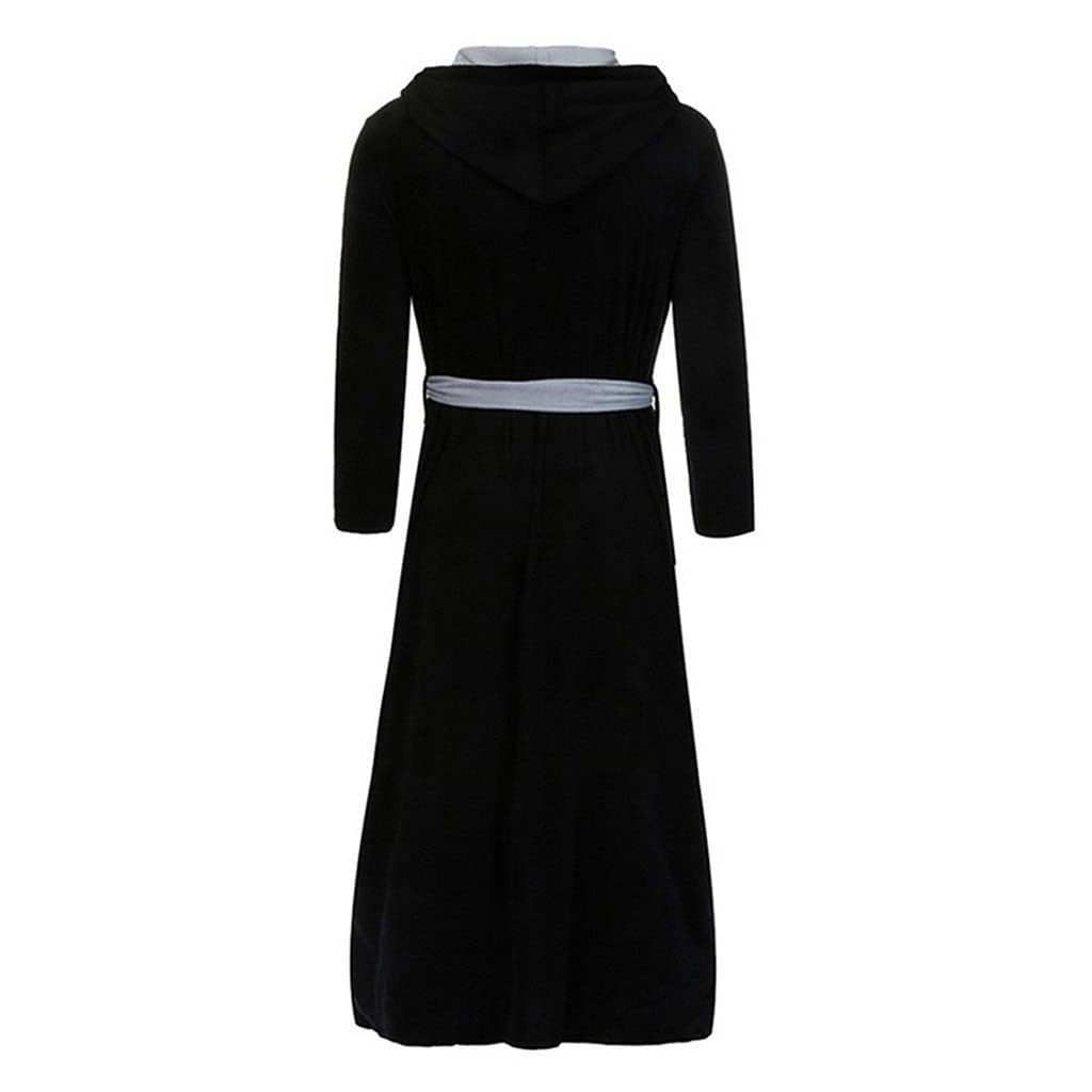 Men's Hooded Bathrobe - Soft & Warm Winter Pajamas, Thick Long Plush Robe for Home, Spa & Lounge Wear - Perfect for Relaxation & Cold Weather Comfort