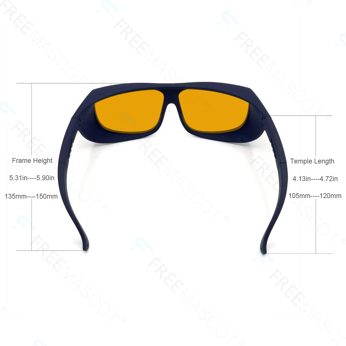 FreeMascot Professional OD 6+ 190nm-490nm Violet/Blue Laser Safety Glasses - 405nm, 445nm, 450nm, 473nm Laser Protection - Ideal for Laser Engraving, Medical Labs, Scientific Research & DIY Projects - Perfect for Jewelry Making, 3D Printing & Tattoo Studios