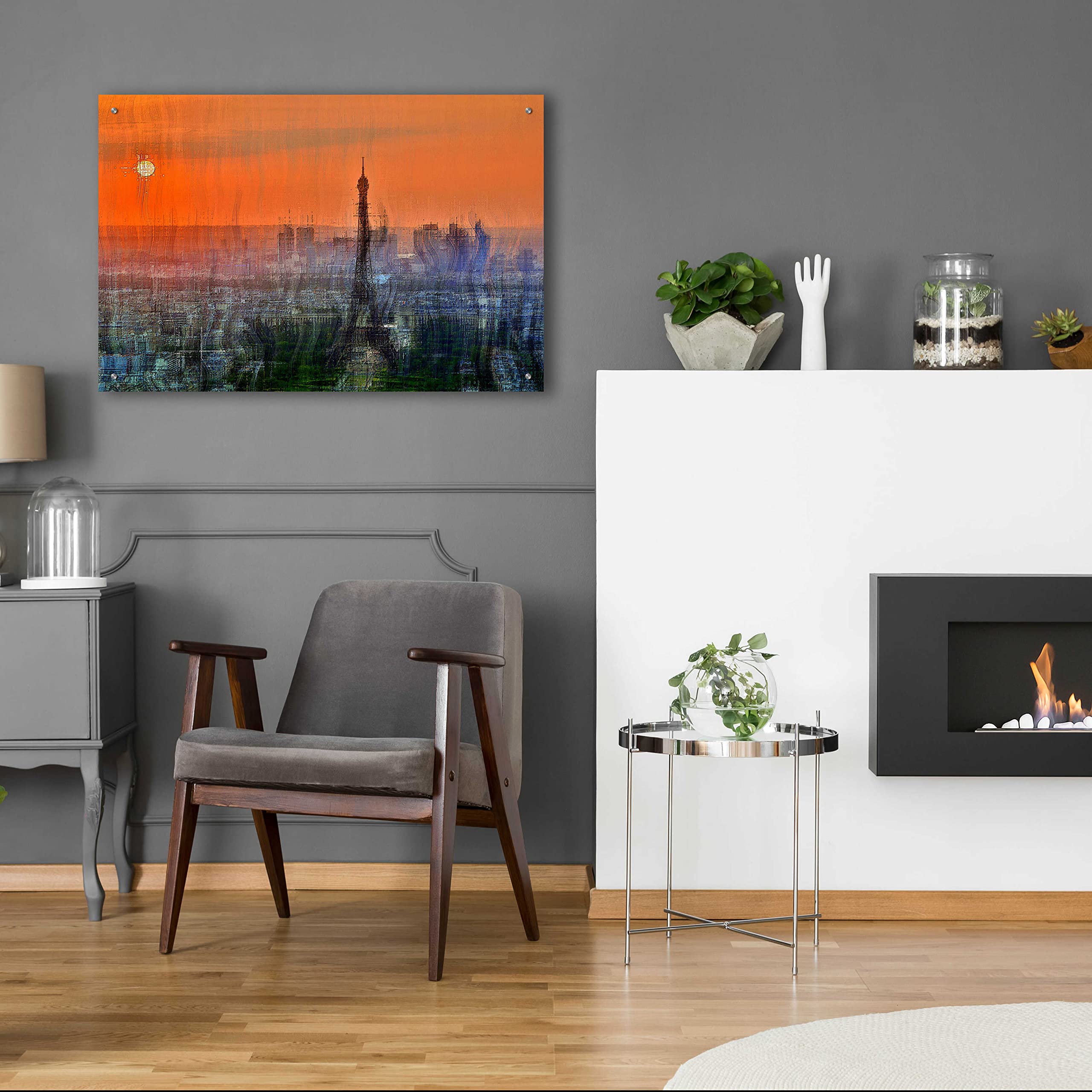 Epic Art 'Paris6' by David Manlove - 36x24 Inch Acrylic Glass Wall Decor for Living Room, Bedroom & Office - Modern Abstract Painting for Home & Office Decor