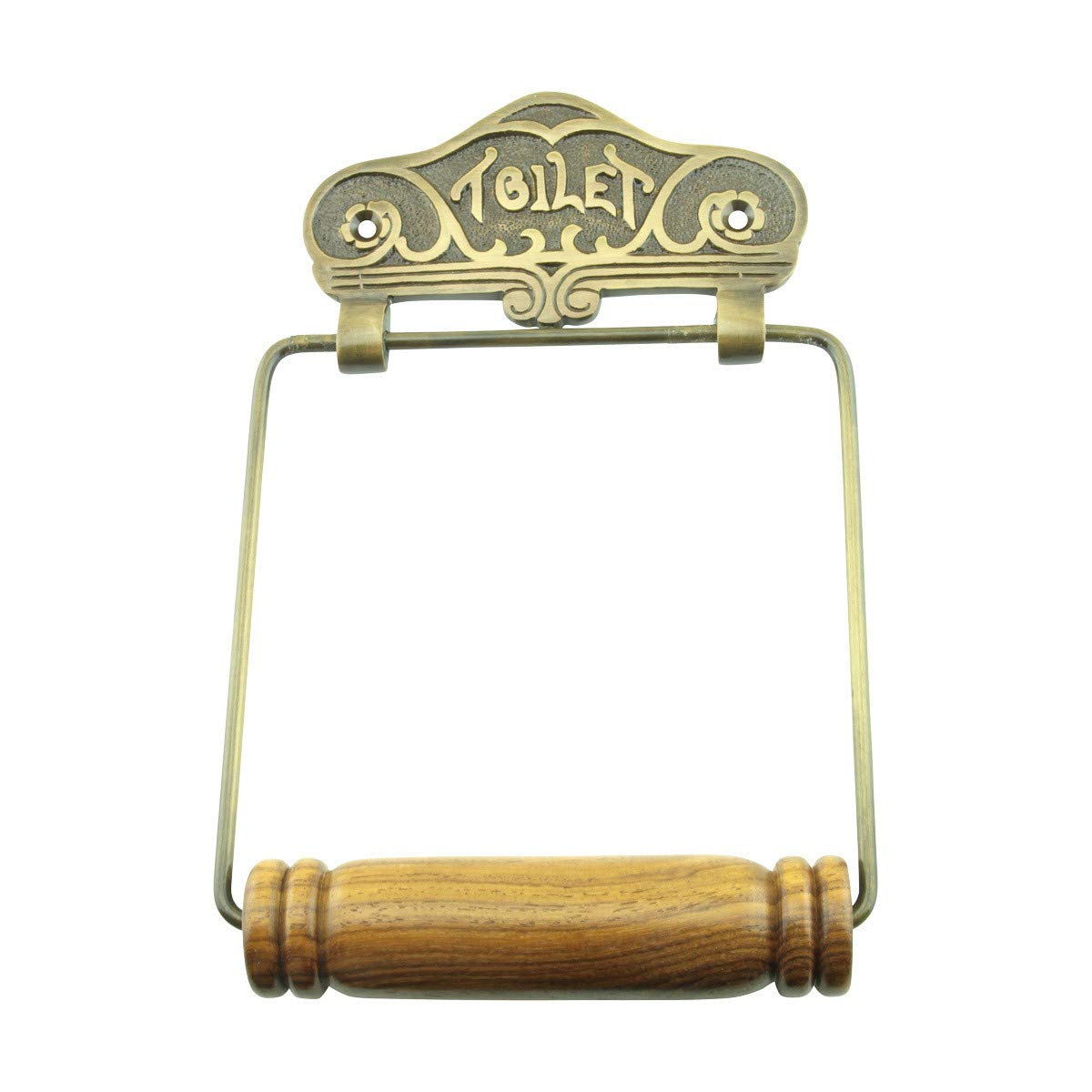 Antique Brass Wall Mount Toilet Paper Holder - Vintage Bathroom Decor - Colonial Tissue Holder - Victorian Style - Pack of 1 - Perfect for Classic & Farmhouse Bathroom Design