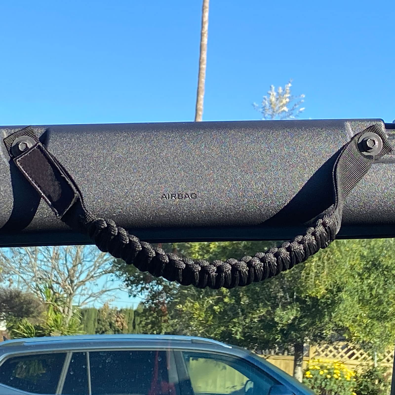 Premium Paracord Roll Bar Grab Handles for 2021-2022 Ford Bronco - Black 4Pcs Interior Accessories | Off-Roading & Adventure-Ready Upgrade