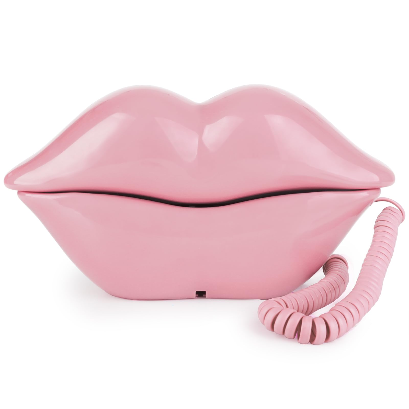 Cartoon Lip-Shaped Corded Landline Telephone - Vintage Retro Novelty Phone for Home, Office & Decor | Cute Lip Phone for Unique Gifts, Art Display & Themed Spaces