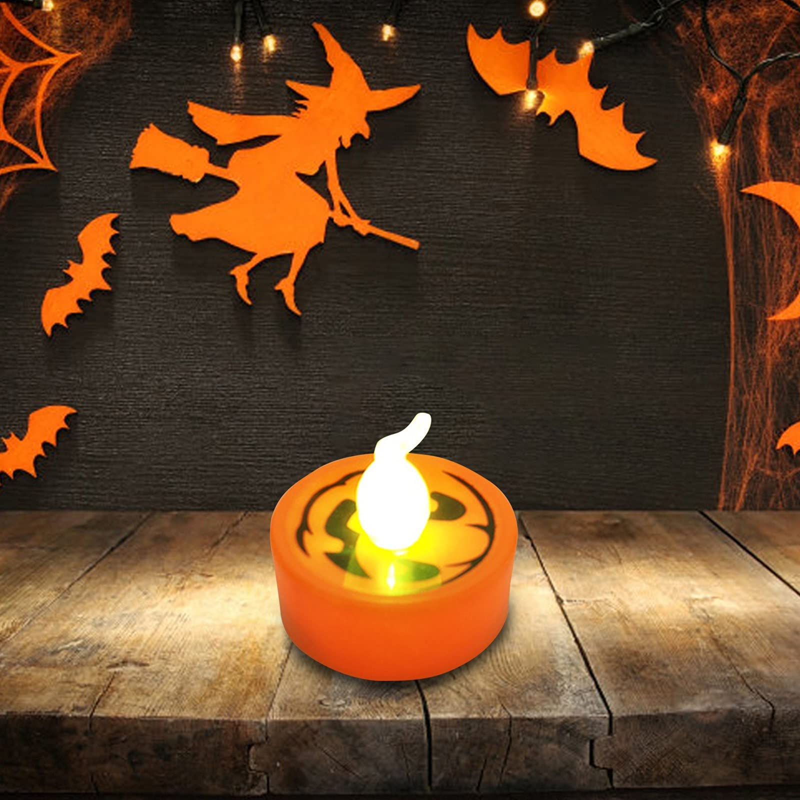 UOCUFY Halloween Taper Candle Holders - Decorative Desktop Props & Candle Lights for Halloween Decorations (One Size) - Perfect for Spooky Home Decor, Party Centerpieces & Themed Events
