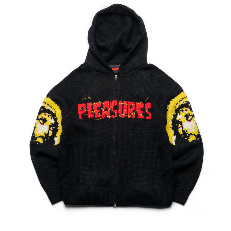 Pleasures Chosen Knitted Hoodie - Black | Cozy Winter Pullover for Men & Women | Perfect for Streetwear & Casual Outfits