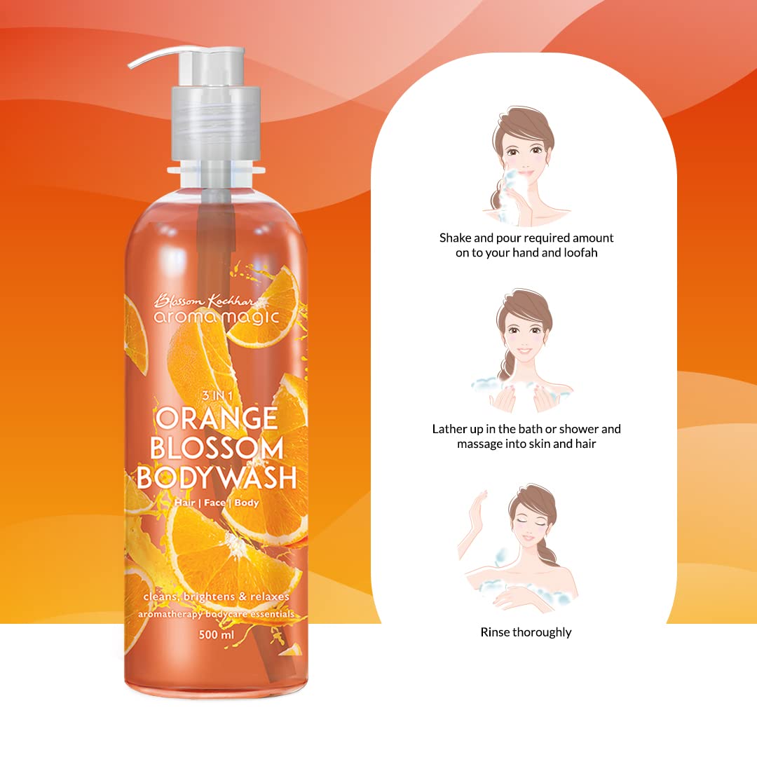 Aroma Magic Orange Blossom Body Wash 220ml - Hydrating & Refreshing Shower Gel for Soft Skin | Perfect for Daily Use & Spa Days