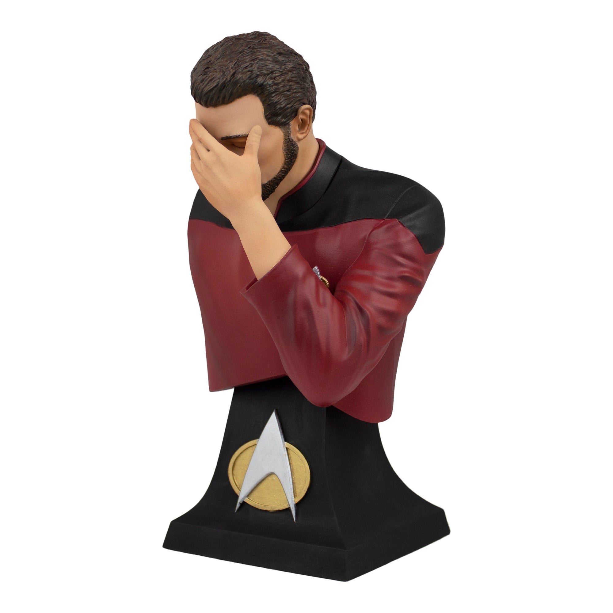 Star Trek The Next Generation Commander Riker Facepalm Bust Paperweight - Exclusive Collectible for Office Desk, Sci-Fi Decor & Star Trek Fan Gifts