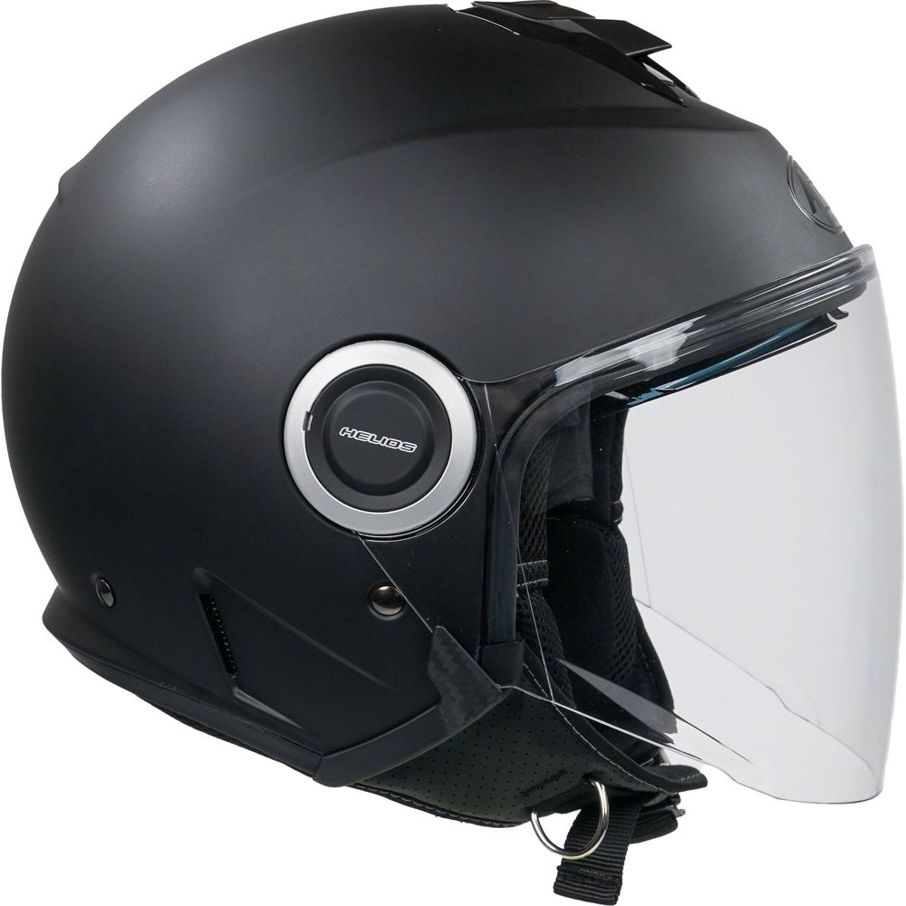 Airoh Helios Jet Helmet - Matte Black Vibe | Lightweight Motorcycle Helmet for Men & Women | Perfect for Urban Commuting & Street Riding