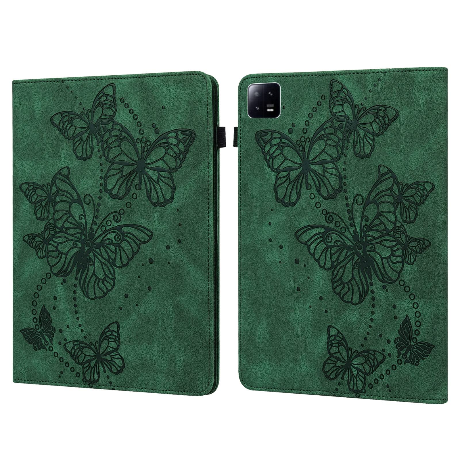 Premium Leather Tablet Case for Xiaomi Pad 6 - Embossed Butterfly Design with Auto Sleep/Wake | Slim Protective Cover for Work, Travel & Home Use