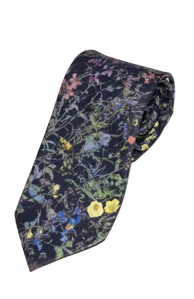 Premium LA Smith Navy Silk Tie - Classic Liberty Fabric for Business & Formal Events - Perfect for Weddings, Office & Special Occasions