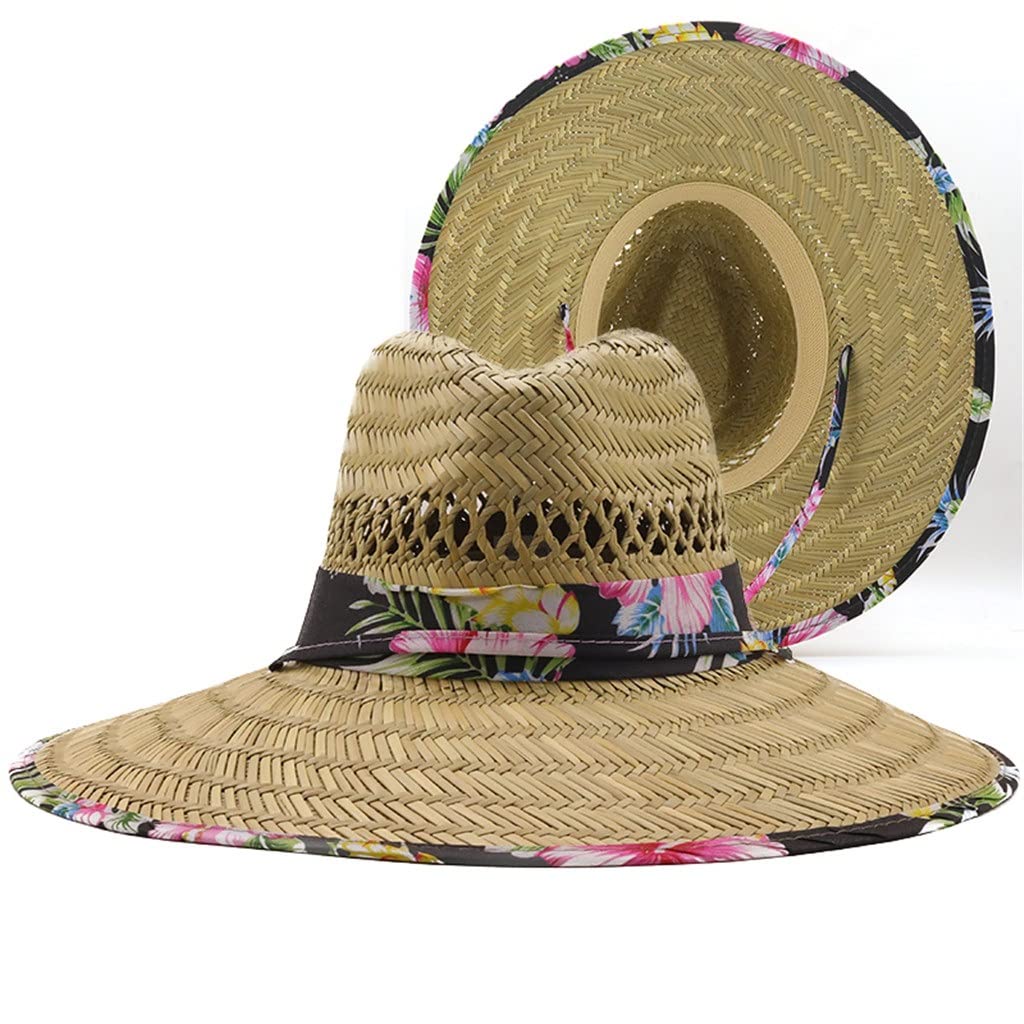 Handmade Straw Sun Hat for Women & Men - Wide Brim Beach Hat for Summer, Outdoor, Jazz, Panama Style - Perfect for Beach Vacations, Pool Parties, and Sun Protection