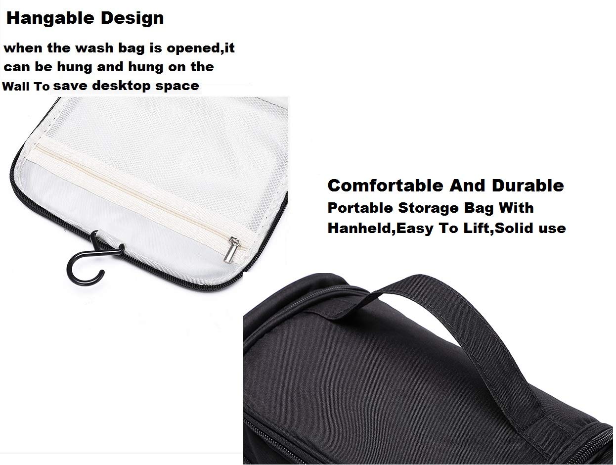 GOCART with G Logo Black Polyester Travel Organizer - Portable Hanging Cosmetic & Makeup Pouch for Toiletries, Jewelry, and Essentials | Perfect for Travel, Gym, and Daily Use