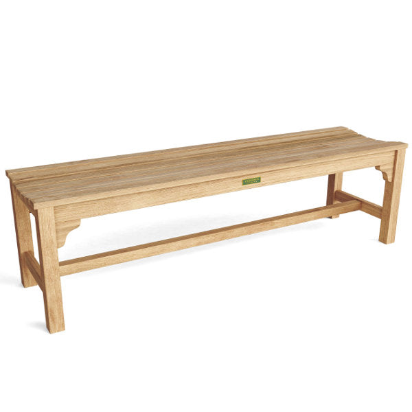Hampton 3-Seater Backless Wooden Bench for Entryway, Garden & Patio - Rustic Outdoor & Indoor Furniture for Home Decor