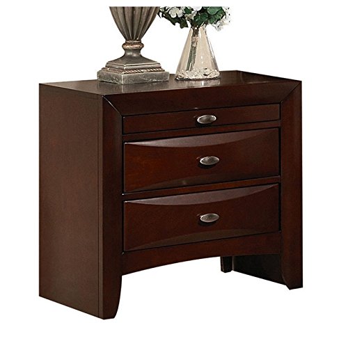 Acme Furniture Ireland Nightstand in Espresso Finish - Modern Bedside Table with Storage for Bedroom Decor