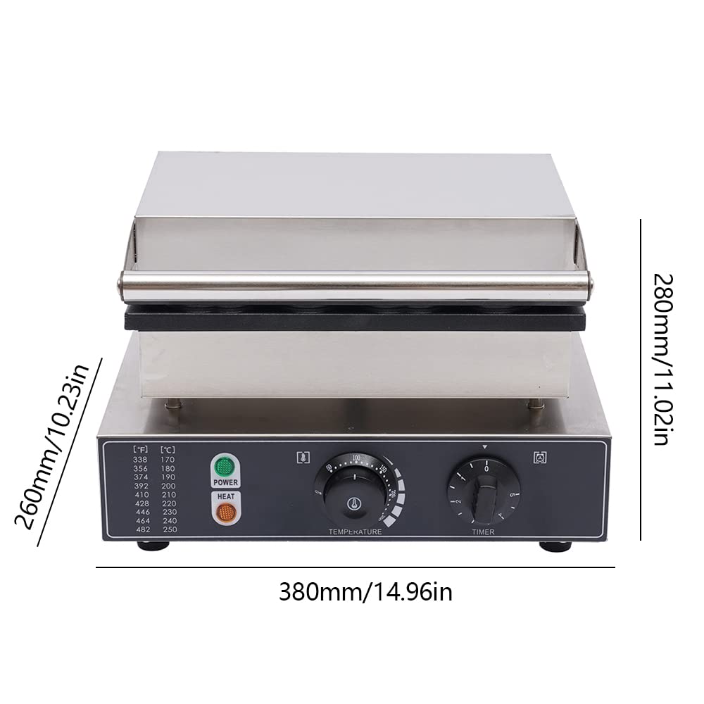 Commercial Electric Hot Dog & Waffle Maker Machine - 4 Nonstick Plates, 1600W 110V Stainless Steel Waffle Iron for Bakery, Dessert Shop, Mall, Restaurant & Home Use - Perfect for Breakfast, Snacks, Party Events and Food Business