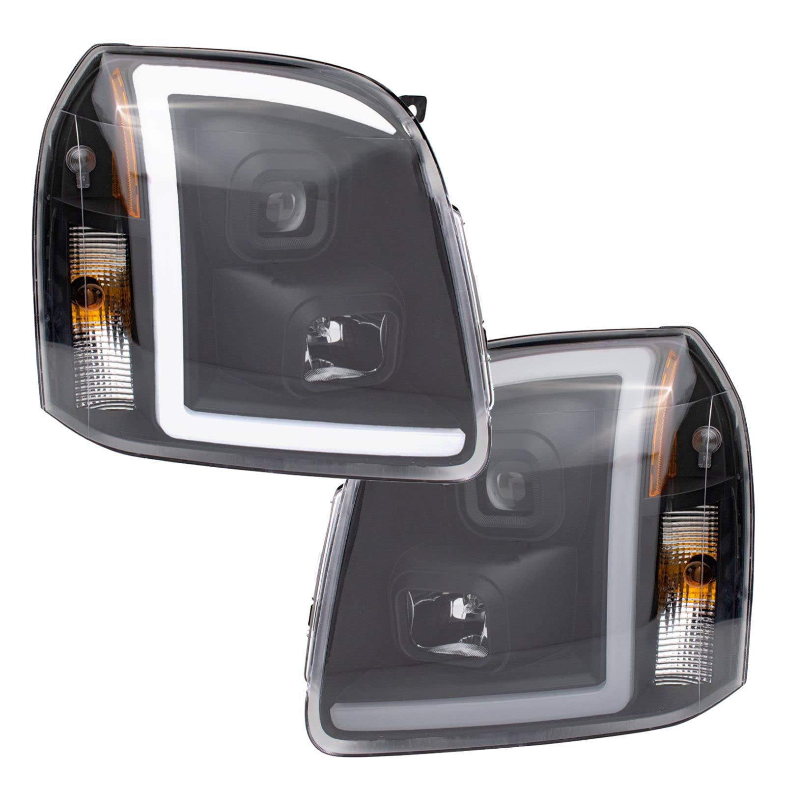 GMC Yukon Headlight Assembly Set (2007-2014) - Halogen Compatible for Night Driving