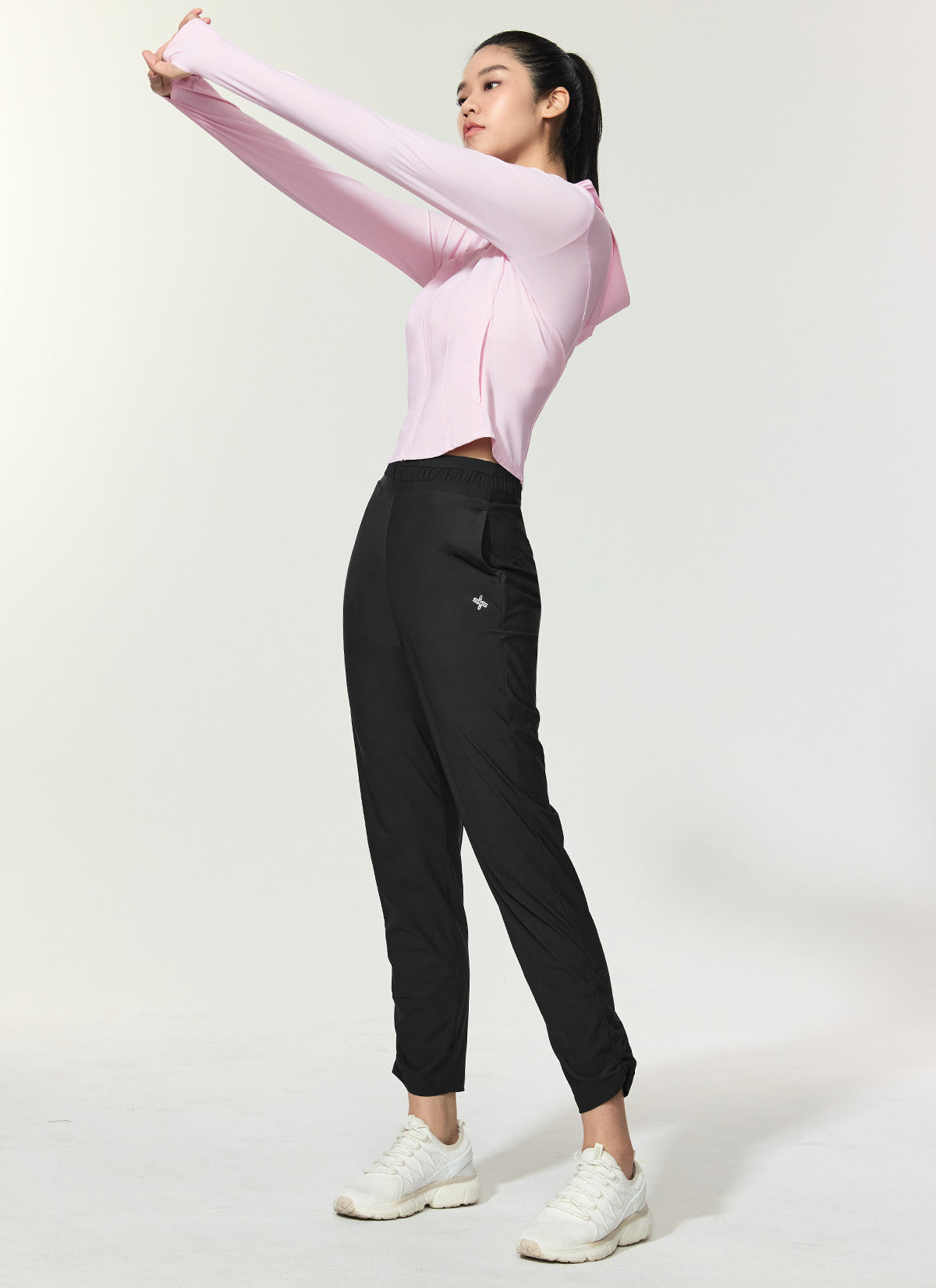 Cooling Tricot Shirring Jogger Pants for Women - Soft Stretchy Lounge Pants for Yoga, Running & Home Comfort