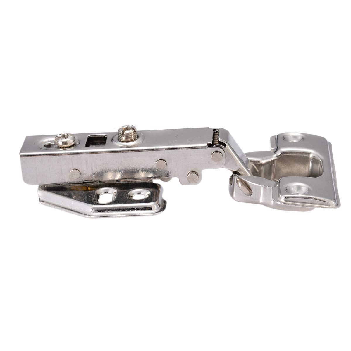 Soft Close Hydraulic Cabinet Hinges - Full Overlay Kitchen Cupboard Door Hinge with Safety Plate - Durable Hardware for Home Furniture & DIY Projects (Perfect for Kitchen Cabinets, Wardrobes, and Storage Units)