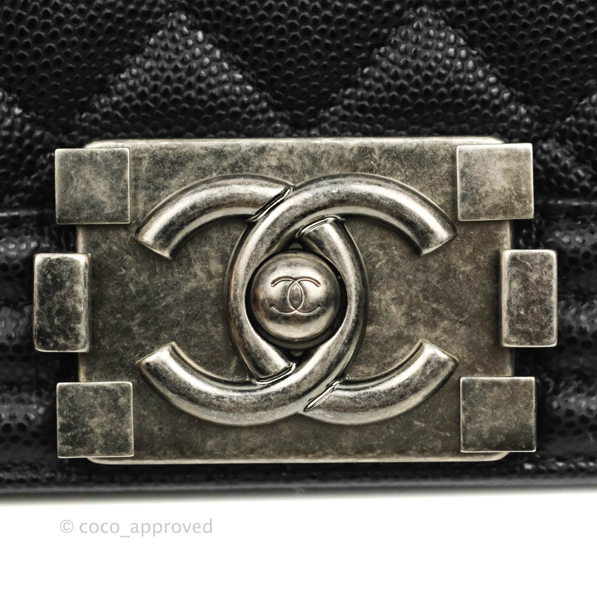 Chanel Boy Quilted Small Handbag Black Caviar Leather with Ruthenium Hardware - Perfect for Evening Events, Parties & Luxury Fashion Accessories