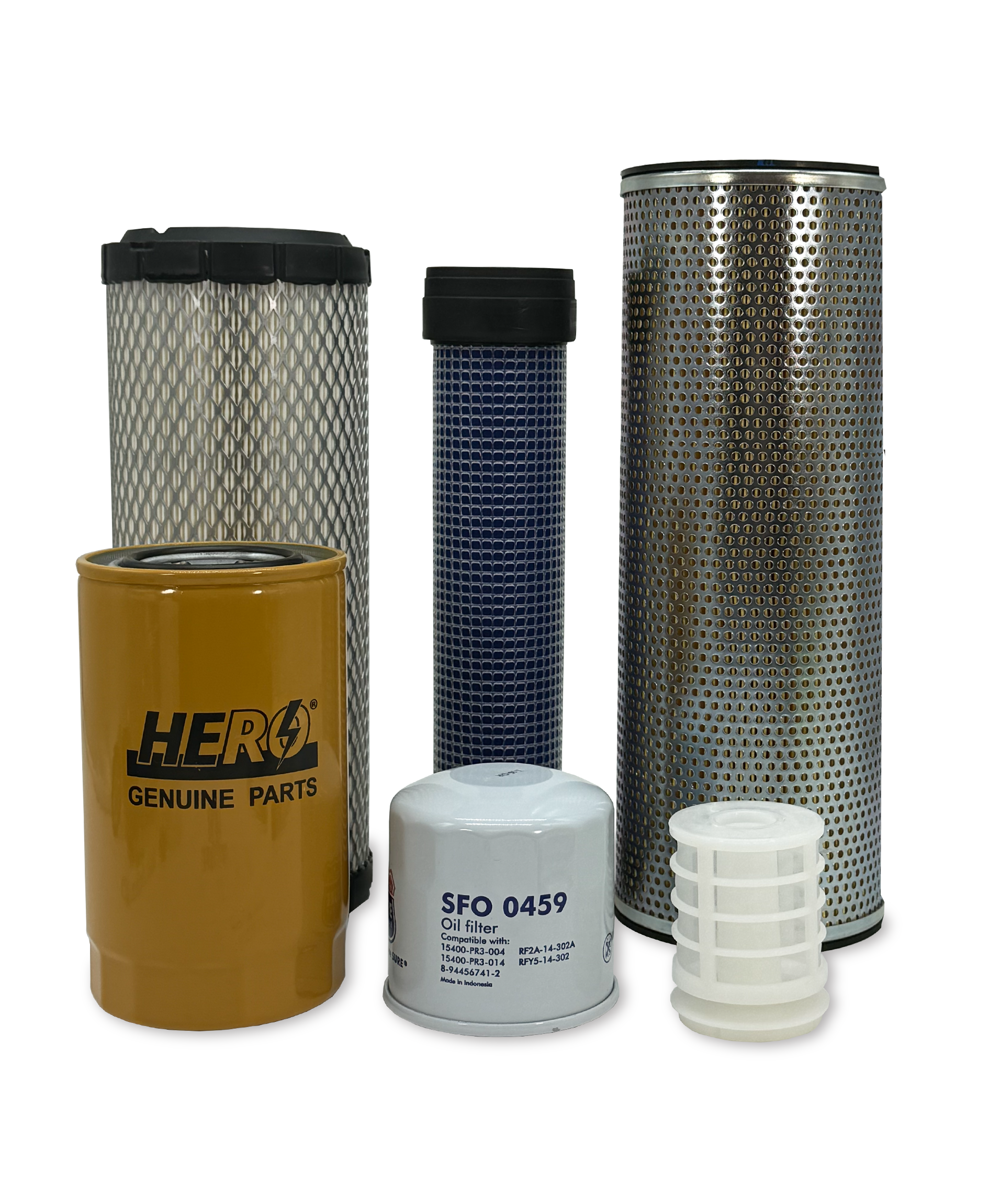 HERO® Maintenance Filter Kit for Takeuchi TB153FR Excavator - Air, Oil, and Fuel Filters Replacement Parts for Heavy-Duty Construction Equipment