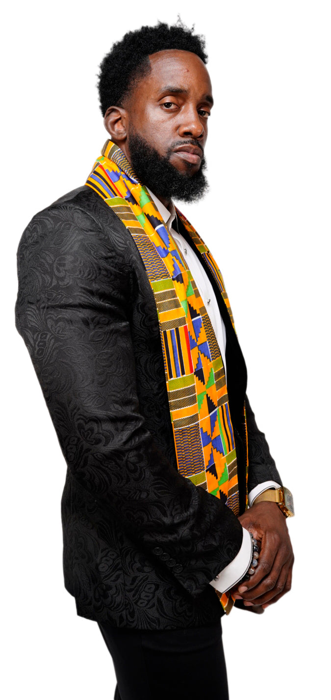 Authentic African Kente Print Stole & Sash - Dupise Akannipa DP4075S - Perfect for Weddings, Cultural Events & Fashion Accessories
