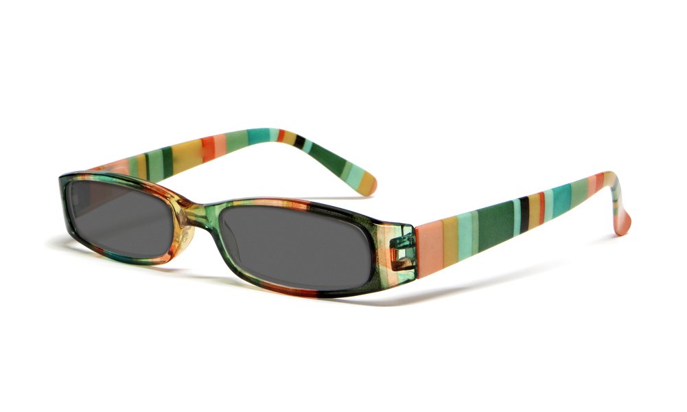 Calabria R576 Women's Colorful Striped Reading Glasses - Lightweight & Comfortable Readers with Soft Slip Case - Perfect for Reading, Crafts & Close Work