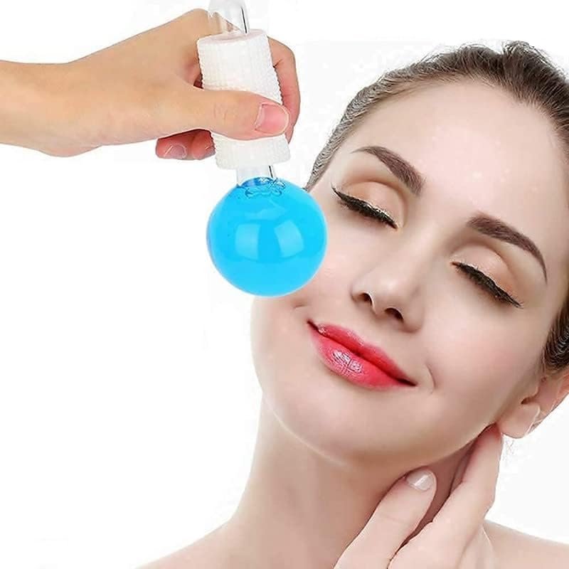 KOOSHLO 2 Pcs Ice Globes for Facials - Cold & Hot Therapy Facial Roller Massage Tool for Eyes, Neck & Skin Care - Reduce Puffiness, Tighten Skin & Brighten Complexion (Blue) | Perfect for Morning Routine, Spa Treatments & Post-Workout Recovery