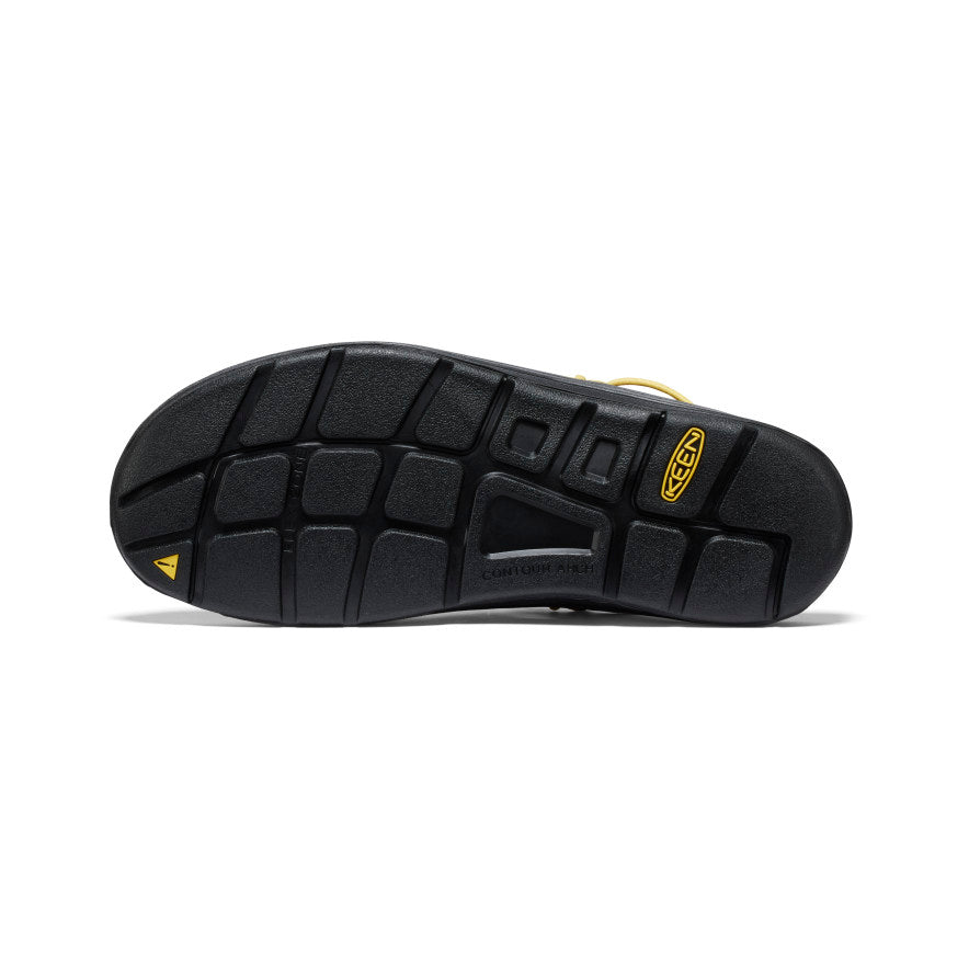 KEEN UNEEK II CONVERTIBLE Sandals for Men & Women - All Black/Keen Yellow - Lightweight Hiking & Water Shoes for Outdoor Adventures, Travel & Beach Walking