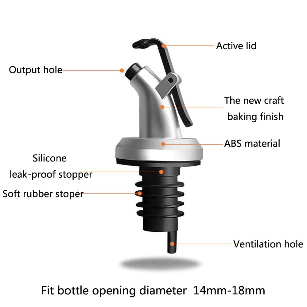 8-Pack Leak-Proof Oil Dispenser Bottles for Olive Oil, Vinegar & Wine - Kitchen & Salad Dressing