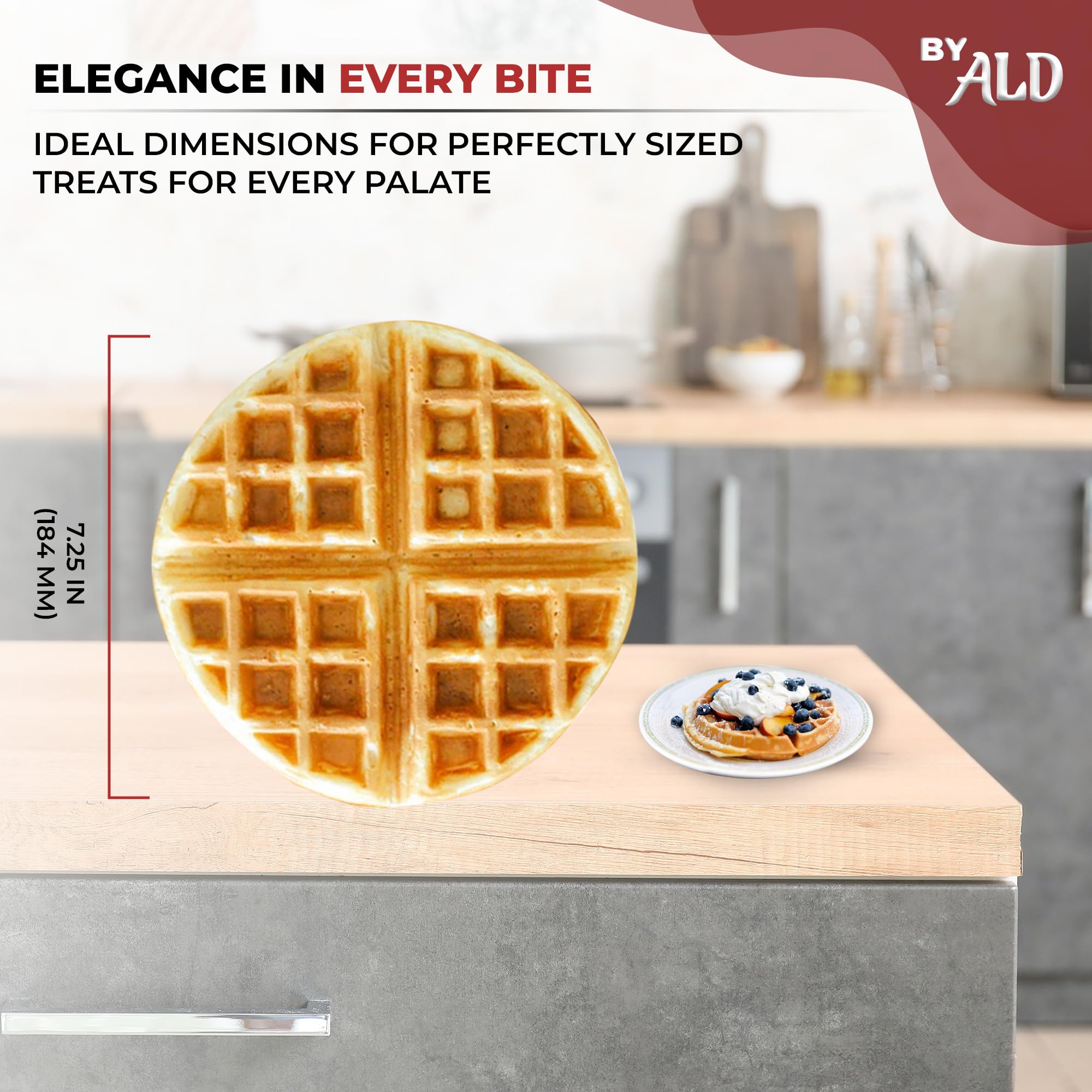 Commercial Belgian Waffle Maker with 360° Rotating Mechanism - Stainless Steel Waffle Iron 110V - Perfect for Restaurants, Cafes, and Home Breakfast