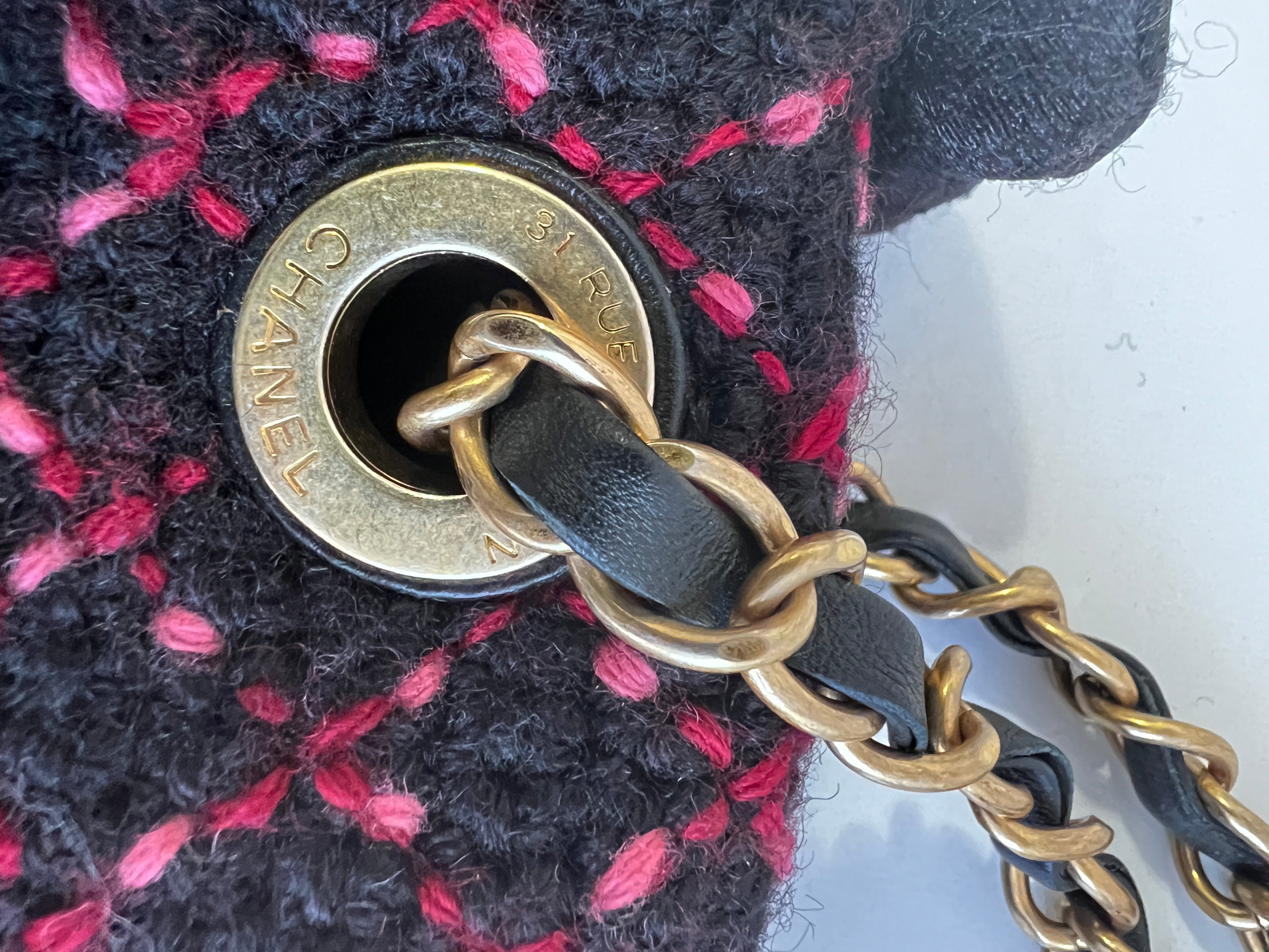 Chanel CC Chain Wool Knit Flap Bag Medium - Luxury Designer Crossbody Purse for Women | Perfect for Parties, Date Nights & Everyday Elegance