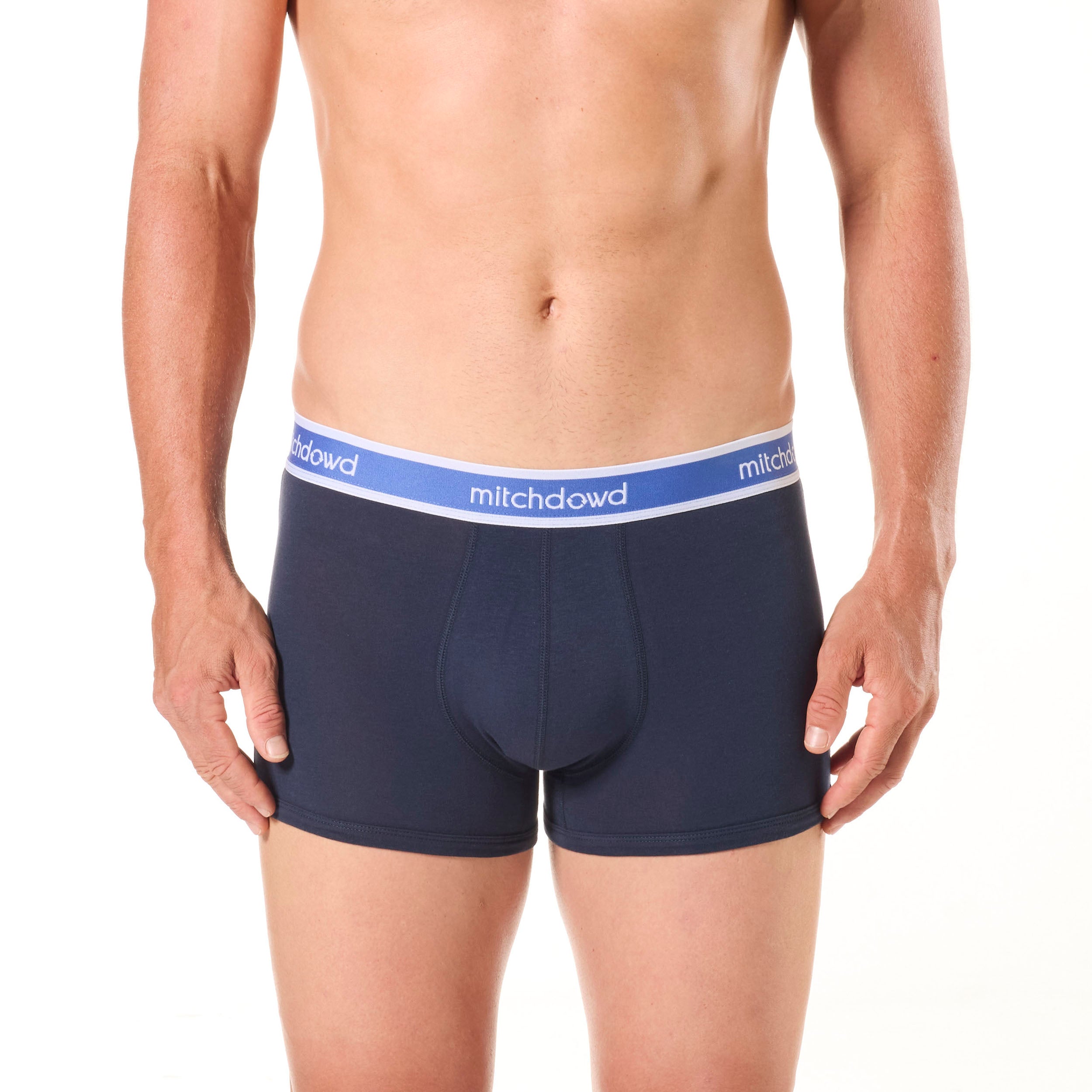 Men's 5-Pack Plain Cotton Trunk Underwear - Soft Breathable Boxer Briefs in Navy Blue for Everyday Comfort & Active Wear