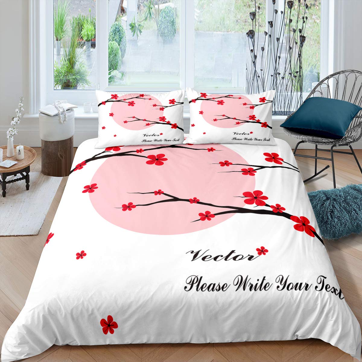 Rose White Floral Minimalist Duvet Cover Set - Super Soft & Comfortable King Size (104x90 Inches) with 2 Pillowcases | Luxury Bedding for Master Bedroom, Guest Room & Cozy Home Decor