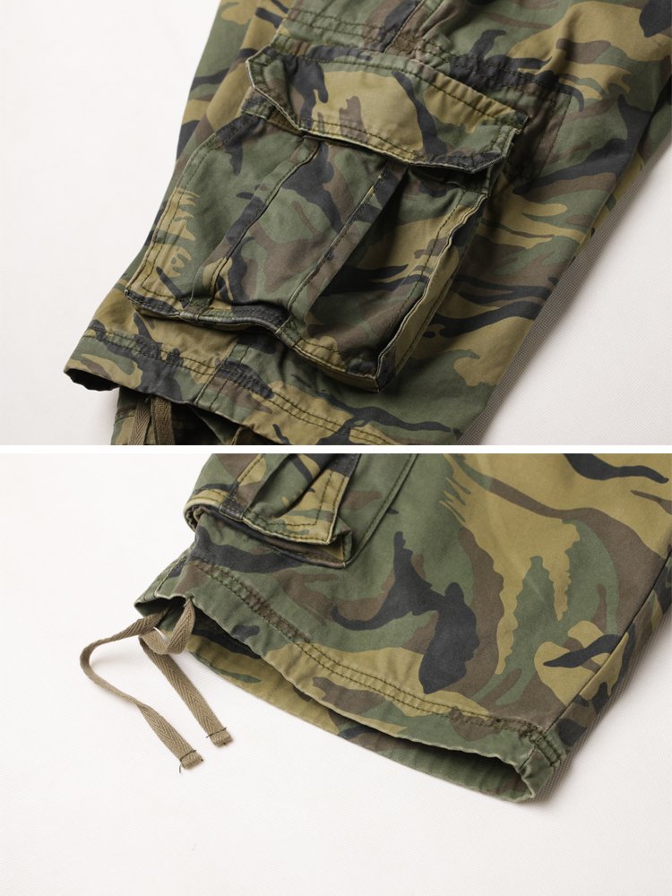 AKARMY Men's Camo Cargo Shorts - Outdoor Tactical Shorts with Multiple Pockets, Breathable Cotton Fabric, No Belt Needed - Perfect for Hiking, Camping & Casual Wear