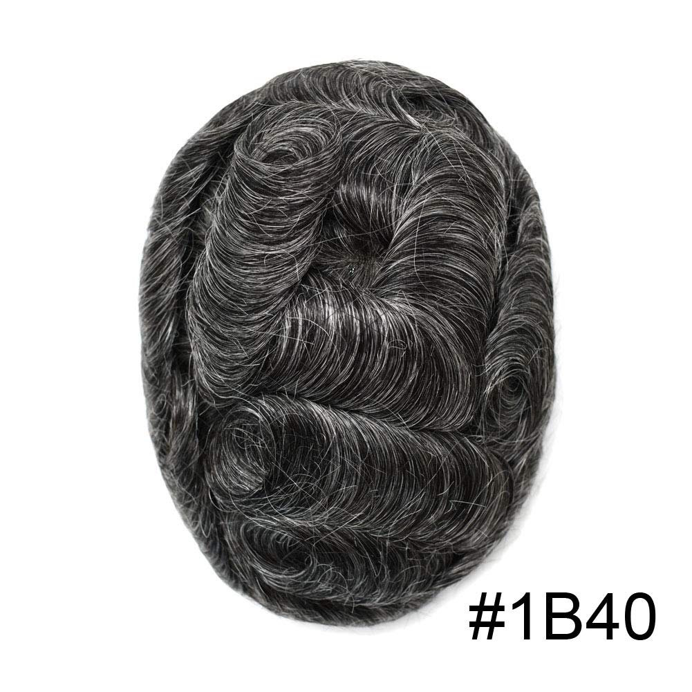 Men's Toupee Hair System - Full Clear PU Base with European Human Hair - Easy Attach Hair Replacement for Men | Perfect for Daily Wear, Special Occasions & Hair Loss Solutions