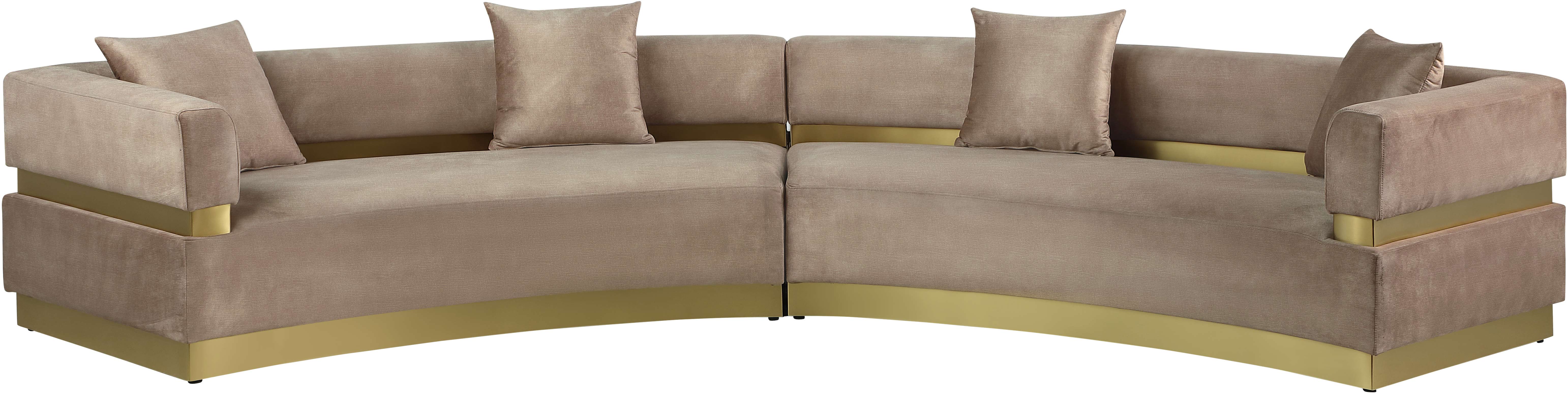 Belsa Velvet 2-Piece Sectional Sofa Set - Modern L-Shaped Couch with Soft Velvet Upholstery for Living Room, Lounge & Family Room Comfort