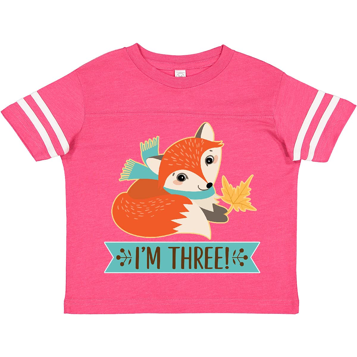 Inktastic 3rd Birthday Fox Toddler T-Shirt for 3 Year Old Boys & Girls - Cute Animal Graphic Tee for Birthday Parties, Playdates & Everyday Wear
